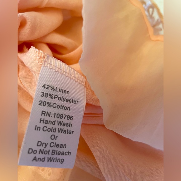 NWT. Pretty Angel Short Sleeve size Large lace Tunic in Peach.  Fully lined. - Picture 8 of 13